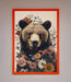 Brown Grizzly Bear Floral Framed Print - Hi Society