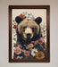 Brown Grizzly Bear Floral Framed Print - Hi Society