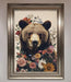 Brown Grizzly Bear Floral Framed Print - Hi Society