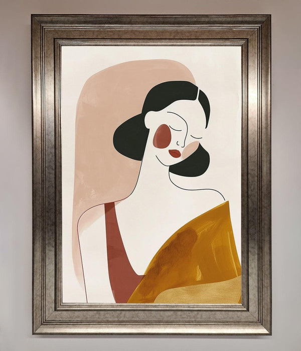 Browns Line Drawing Woman Framed Print - Hi Society