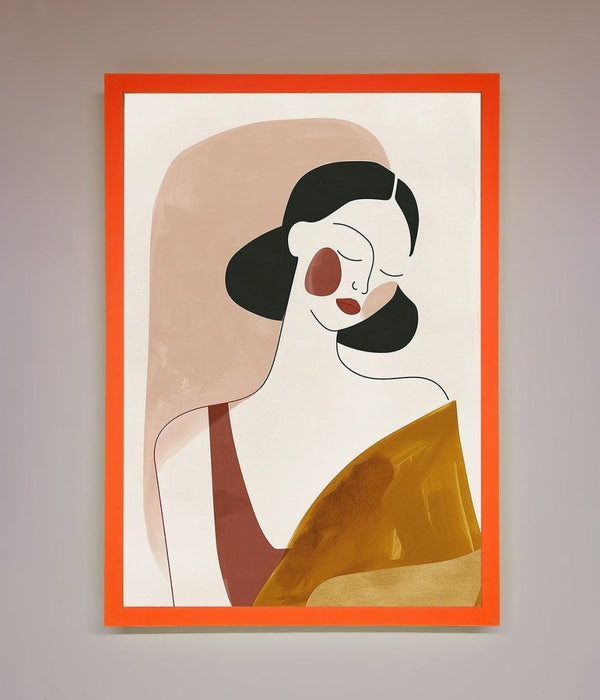 Browns Line Drawing Woman Framed Print - Hi Society