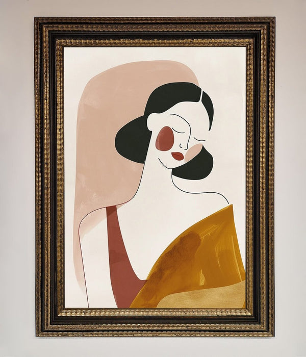Browns Line Drawing Woman Framed Print - Hi Society