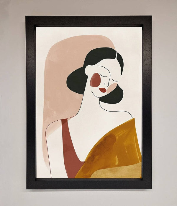 Browns Line Drawing Woman Framed Print - Hi Society