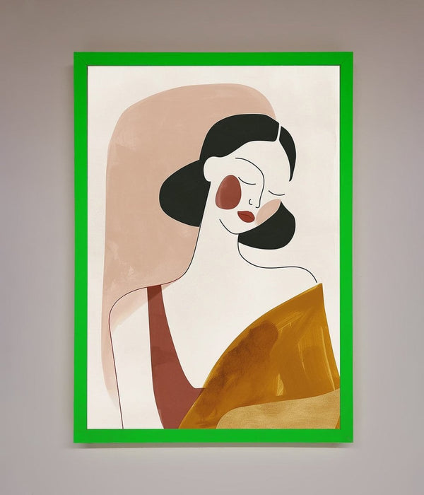 Browns Line Drawing Woman Framed Print - Hi Society