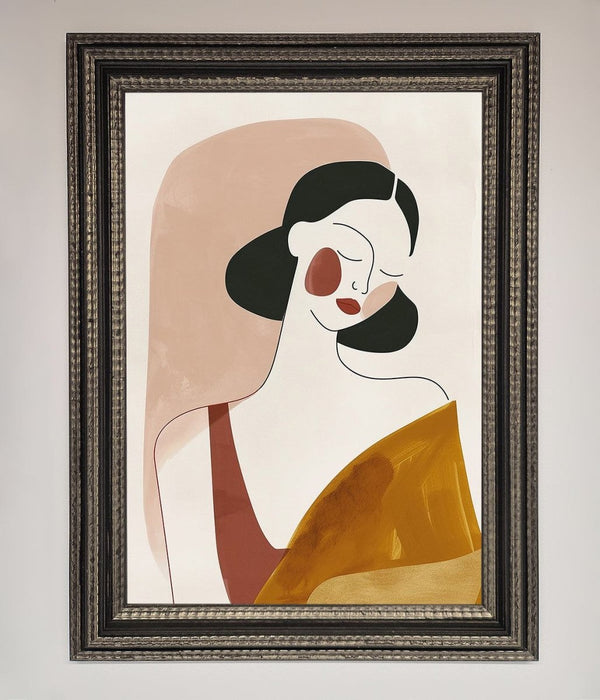 Browns Line Drawing Woman Framed Print - Hi Society