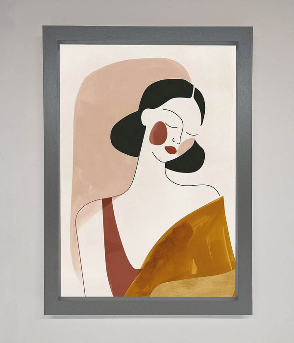 Browns Line Drawing Woman Framed Print - Hi Society