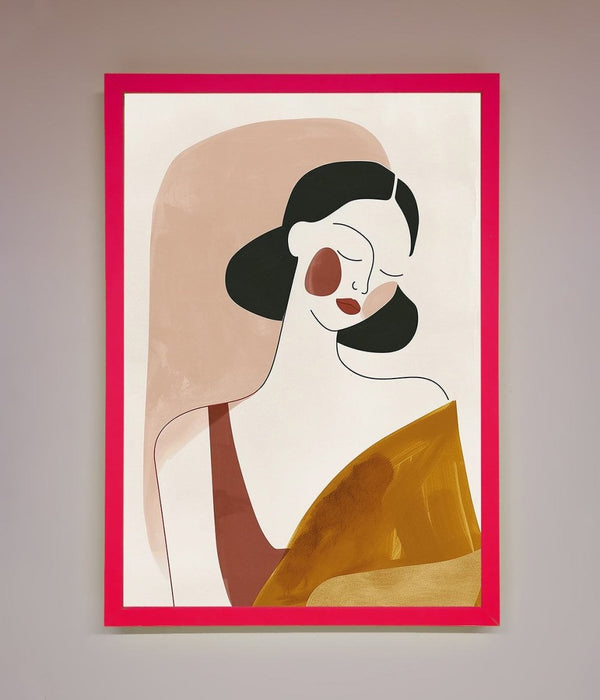 Browns Line Drawing Woman Framed Print - Hi Society