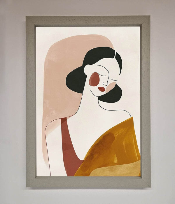 Browns Line Drawing Woman Framed Print - Hi Society