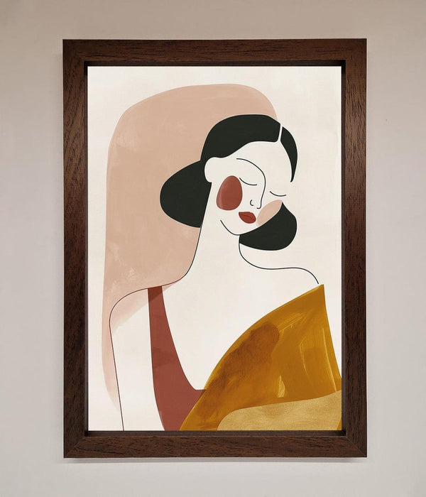 Browns Line Drawing Woman Framed Print - Hi Society