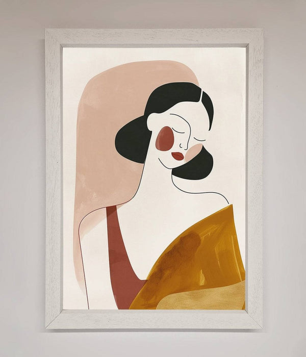 Browns Line Drawing Woman Framed Print - Hi Society