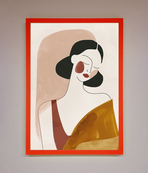 Browns Line Drawing Woman Framed Print - Hi Society