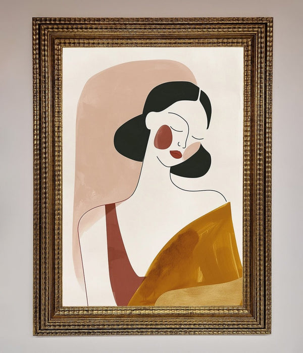 Browns Line Drawing Woman Framed Print - Hi Society