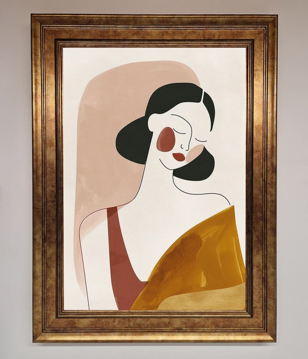 Browns Line Drawing Woman Framed Print - Hi Society