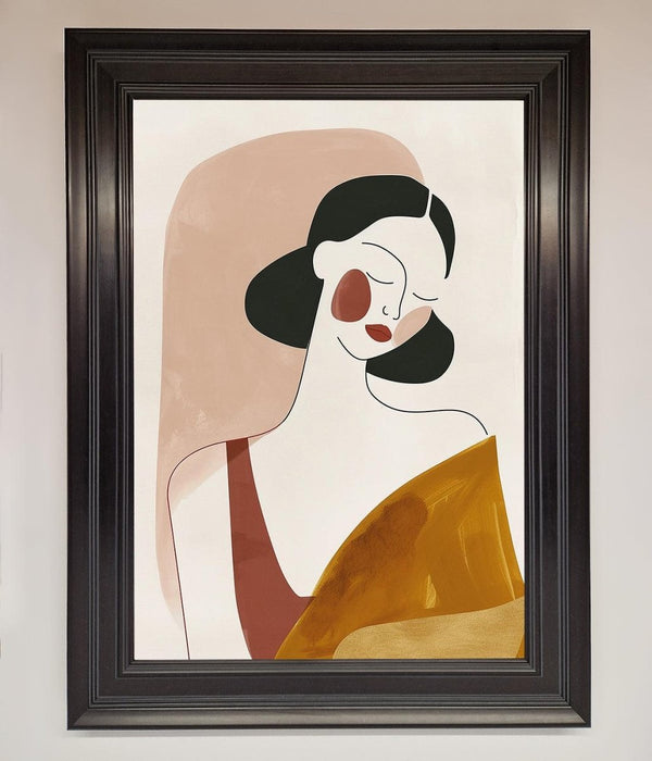 Browns Line Drawing Woman Framed Print - Hi Society