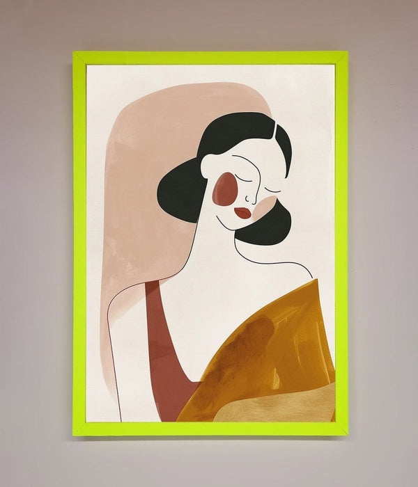 Browns Line Drawing Woman Framed Print - Hi Society