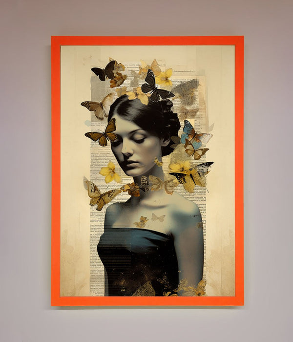 Butterfly Book Woman Framed Poster - Hi Society