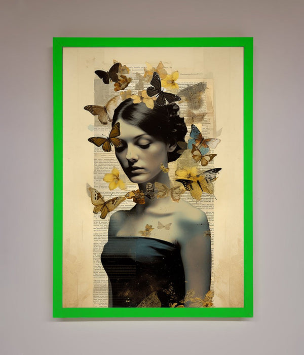 Butterfly Book Woman Framed Poster - Hi Society