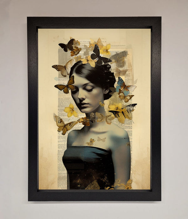Butterfly Book Woman Framed Poster - Hi Society