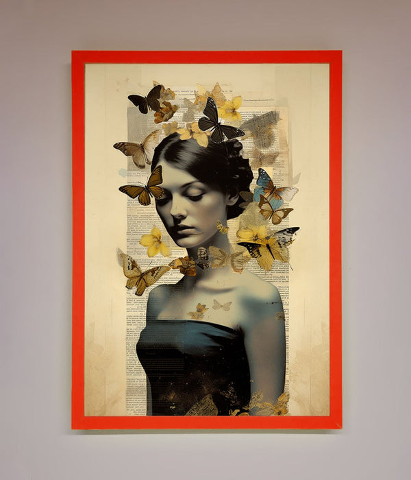 Butterfly Book Woman Framed Poster - Hi Society
