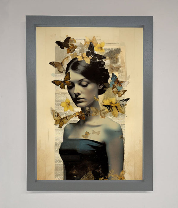Butterfly Book Woman Framed Poster - Hi Society