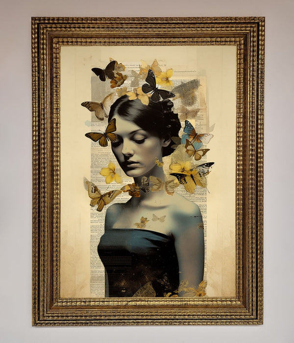 Butterfly Book Woman Framed Poster - Hi Society