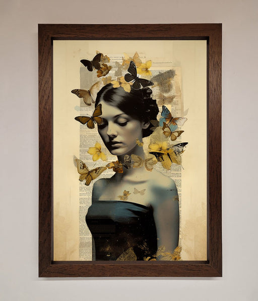 Butterfly Book Woman Framed Poster - Hi Society
