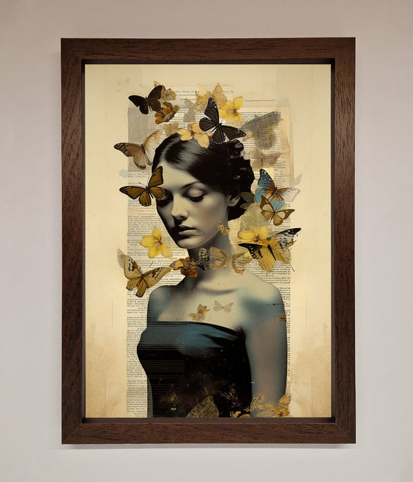 Butterfly Book Woman Framed Poster - Hi Society