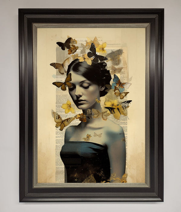 Butterfly Book Woman Framed Poster - Hi Society