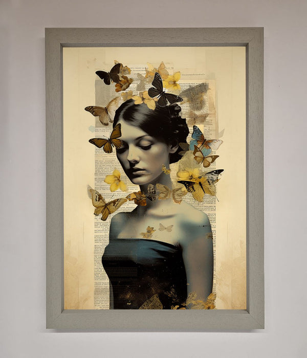 Butterfly Book Woman Framed Poster - Hi Society