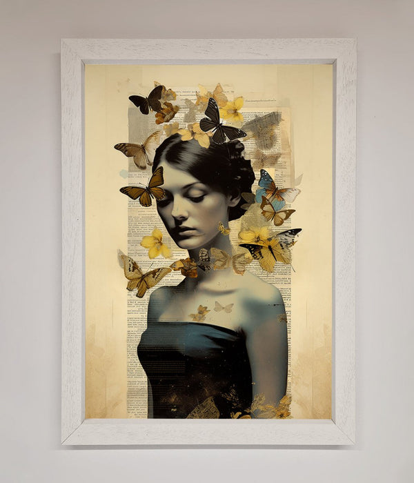 Butterfly Book Woman Framed Poster - Hi Society