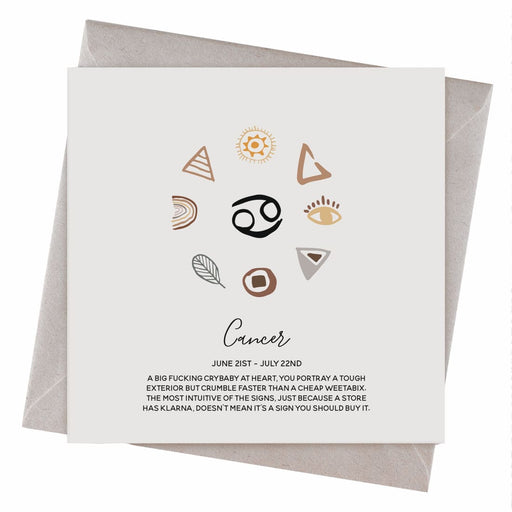 Cancer Boho Astrology Birthday Card - Hi Society