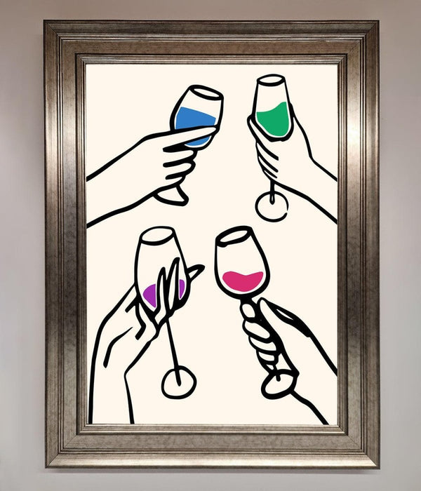 Cheers Wine Glasses Framed Wall Art - Hi Society