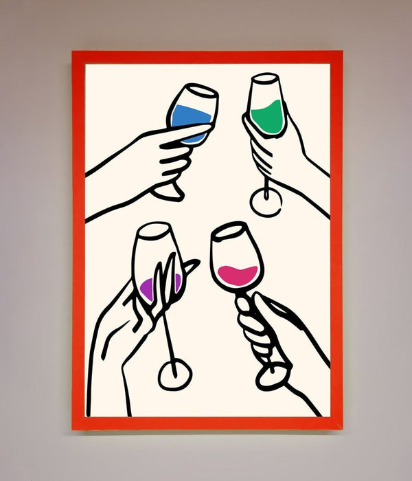 Cheers Wine Glasses Framed Wall Art - Hi Society
