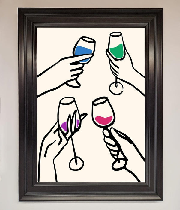 Cheers Wine Glasses Framed Wall Art - Hi Society