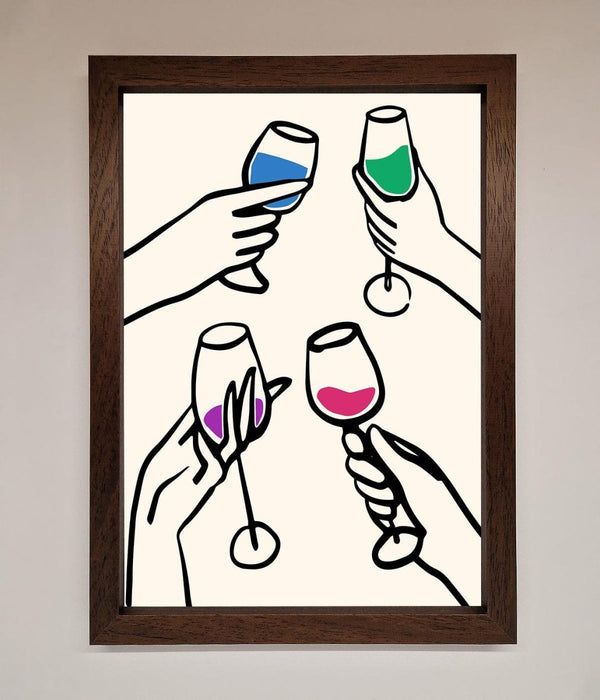 Cheers Wine Glasses Framed Wall Art - Hi Society