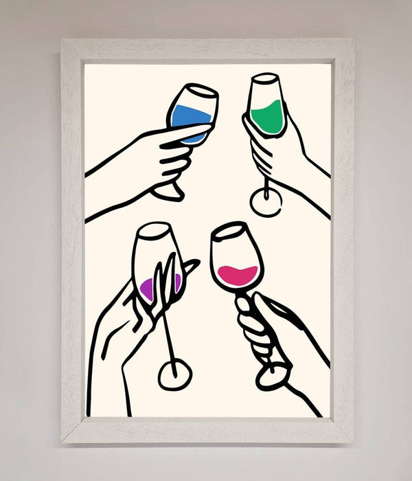 Cheers Wine Glasses Framed Wall Art - Hi Society