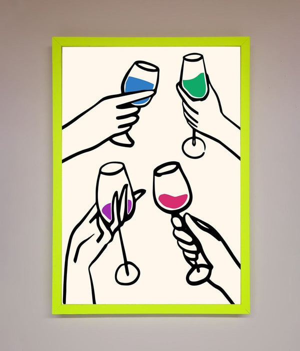 Cheers Wine Glasses Framed Wall Art - Hi Society