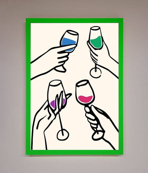 Cheers Wine Glasses Framed Wall Art - Hi Society