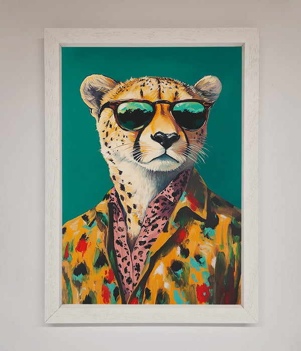Cheetah With Sunglasses Framed Print - Hi Society