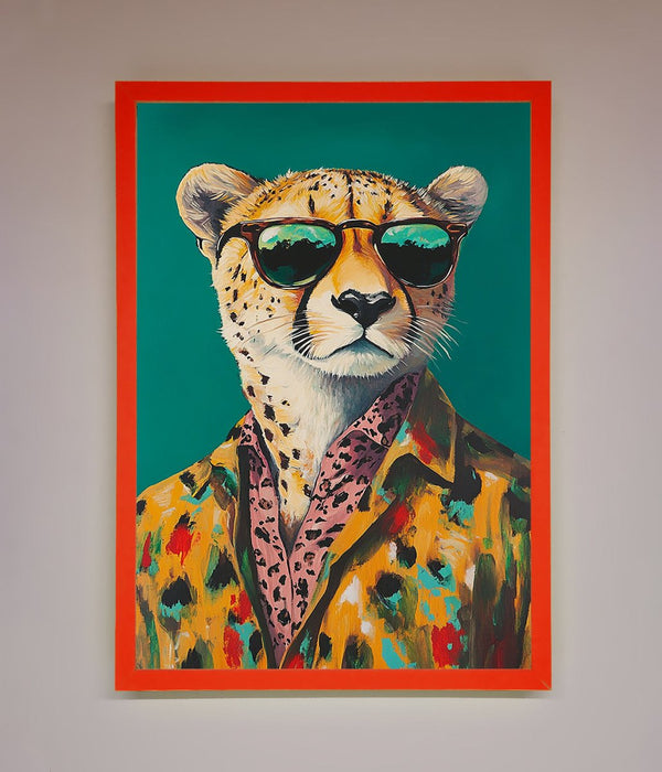 Cheetah With Sunglasses Framed Print - Hi Society