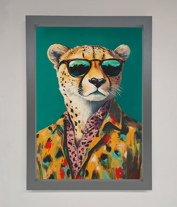 Cheetah With Sunglasses Framed Print - Hi Society