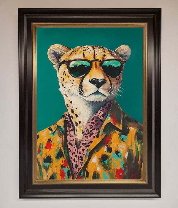 Cheetah With Sunglasses Framed Print - Hi Society