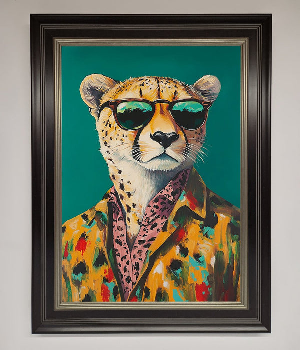 Cheetah With Sunglasses Framed Print - Hi Society