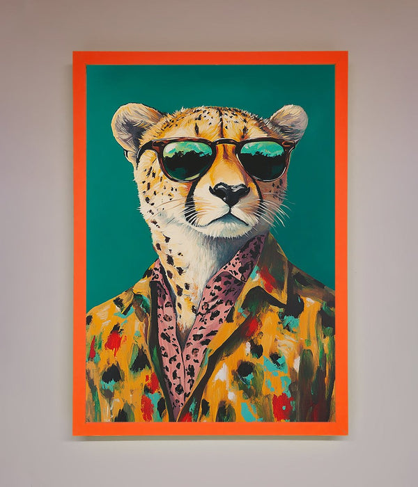 Cheetah With Sunglasses Framed Print - Hi Society