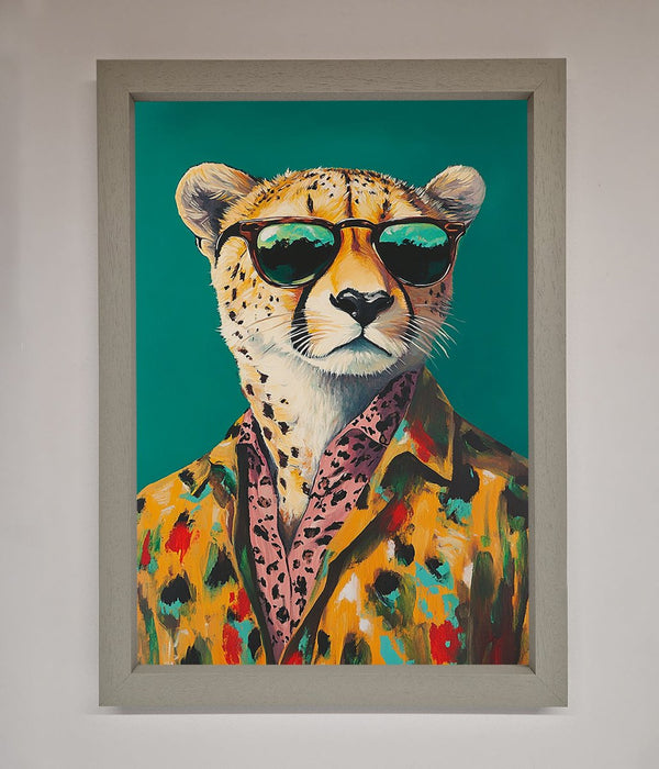 Cheetah With Sunglasses Framed Print - Hi Society