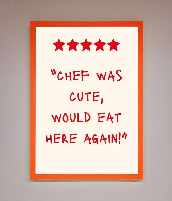 Chef Was Cute Framed Wall Art - Hi Society