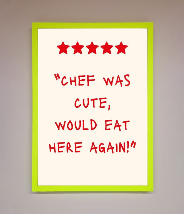 Chef Was Cute Framed Wall Art - Hi Society
