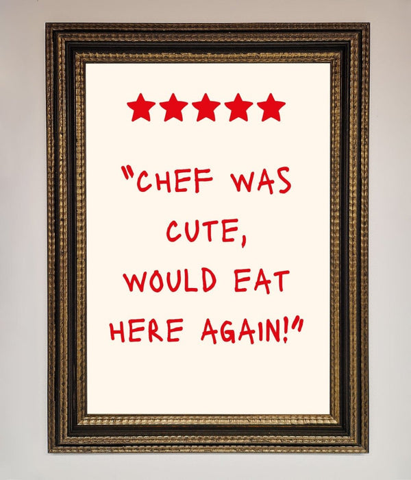 Chef Was Cute Framed Wall Art - Hi Society