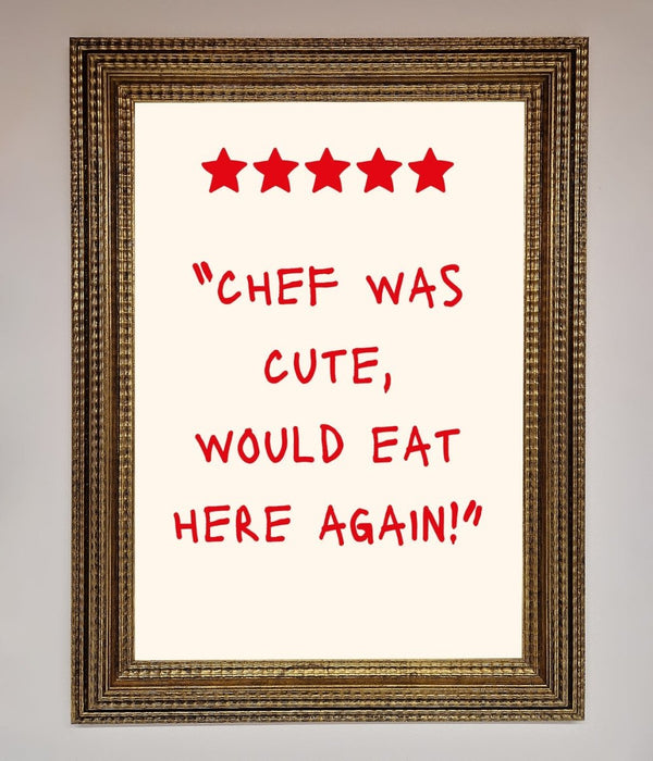 Chef Was Cute Framed Wall Art - Hi Society
