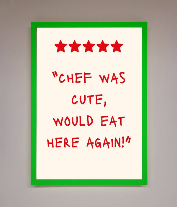 Chef Was Cute Framed Wall Art - Hi Society